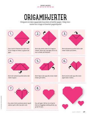 illustrated instructions for folding a paper heart