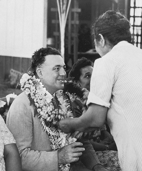 Harold B. Lee in lei