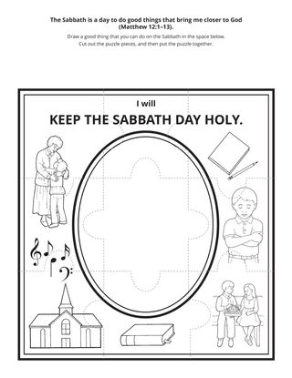 activity page: I will keep the Sabbath day holy