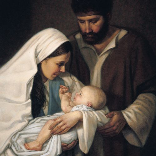婴孩耶稣、马利亚和约瑟