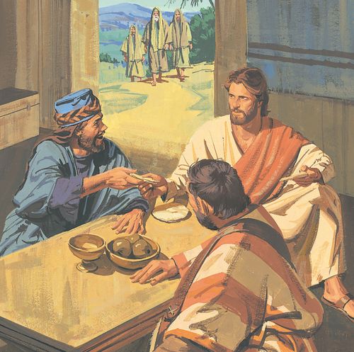 Yesus sedang menjamu bersama beberapa orang