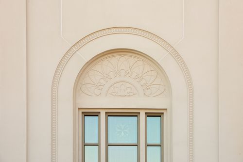 A detail shot of one of the Tucson Arizona Temple windows.