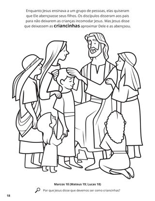 Jesus Blessed the Children coloring page