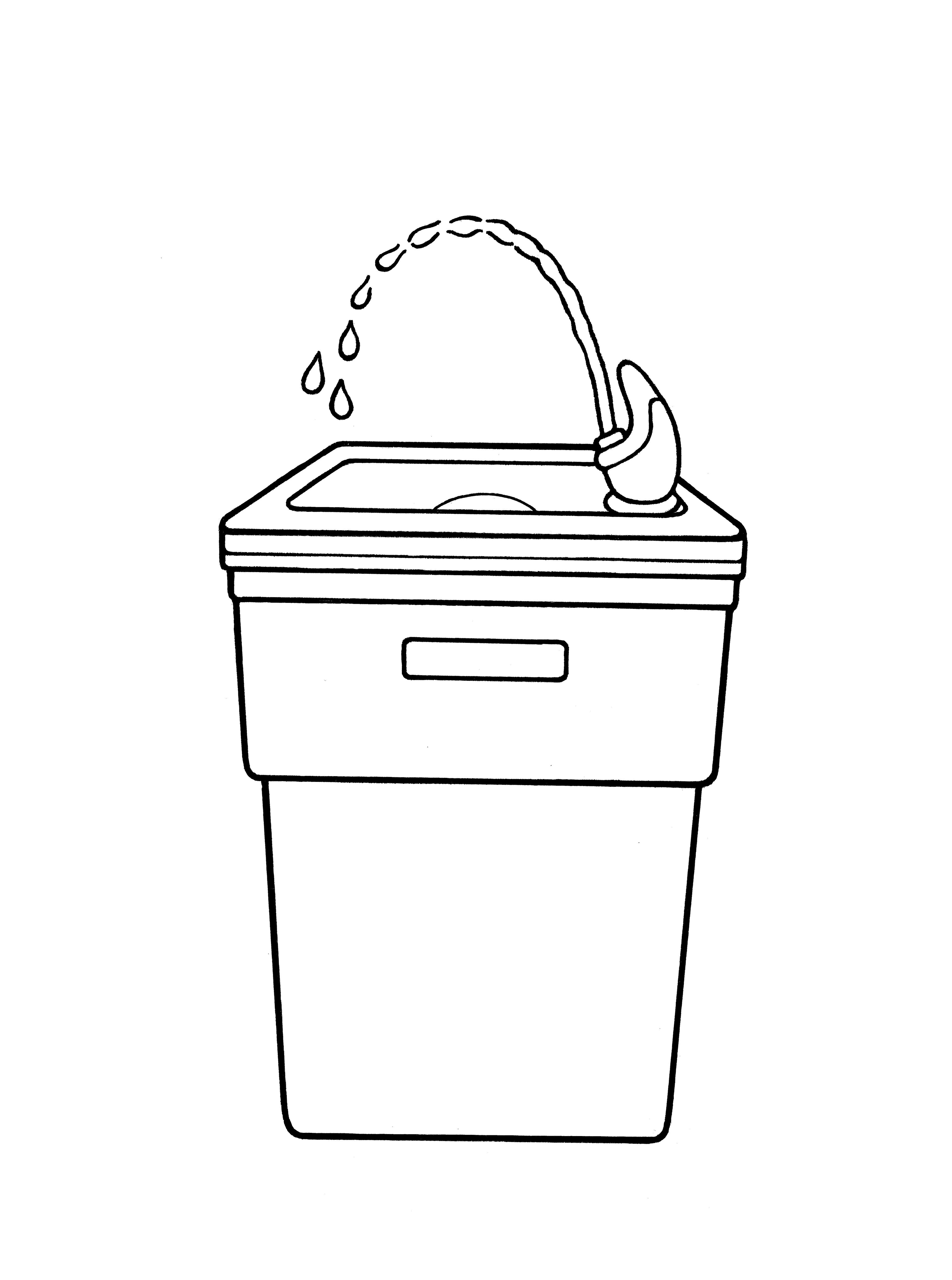 An illustration of a drinking fountain.