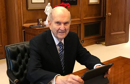 President Russell M. Nelson at his desk