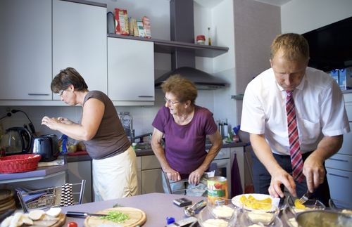 people in kitchen