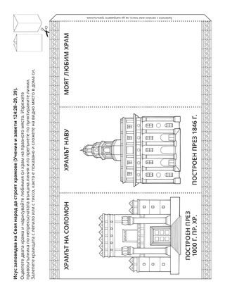 страница с материали за дейности: Исус заповядва на хората от Своя народ да строят храмове