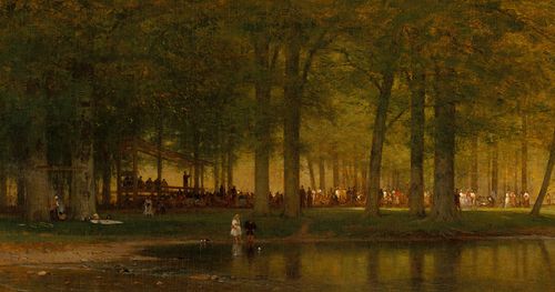 personas reunidas junto a un estanque