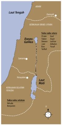 peta Israel dan Yehuda