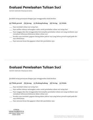 Scripture Study Evaluation handout