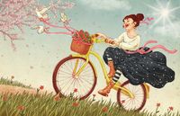 girl riding bicycle