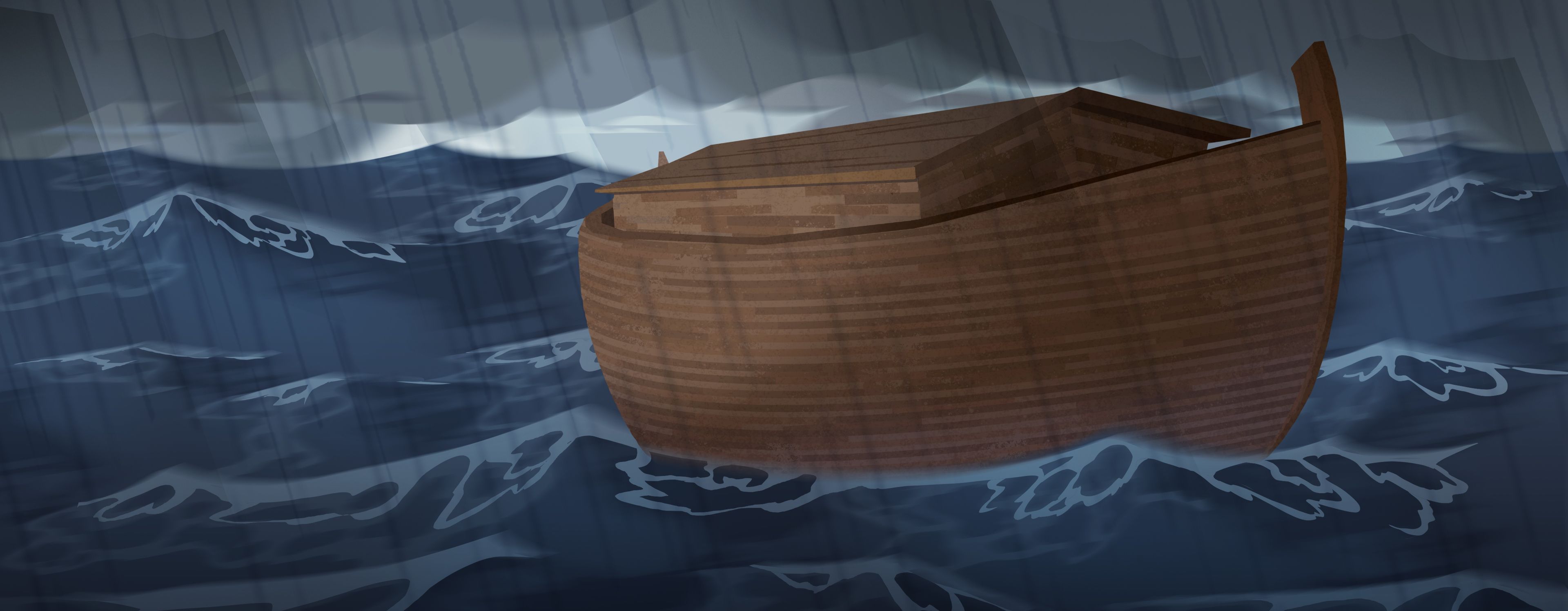 삽화: 바다 위를 떠다니는 방주 
창세기 7:6~23