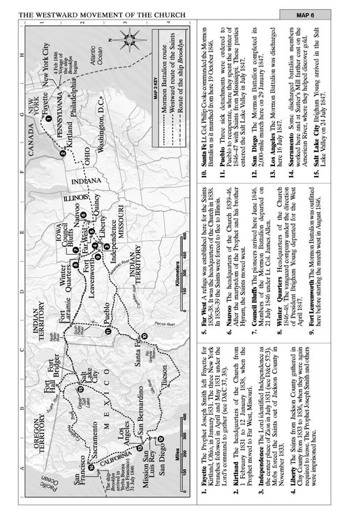 map of Westward Movement of the Church