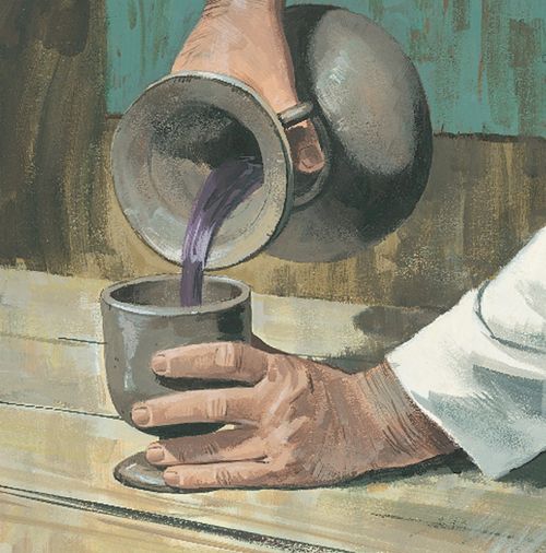 Jesus pouring wine