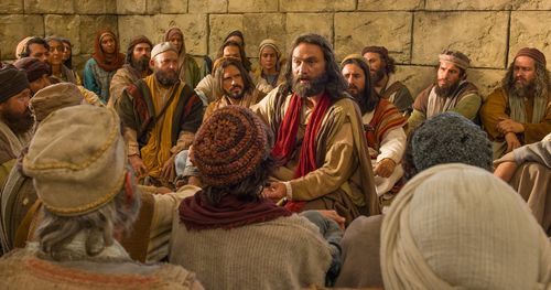 Actors portraying Peter and James during the Jerusalem Conference.