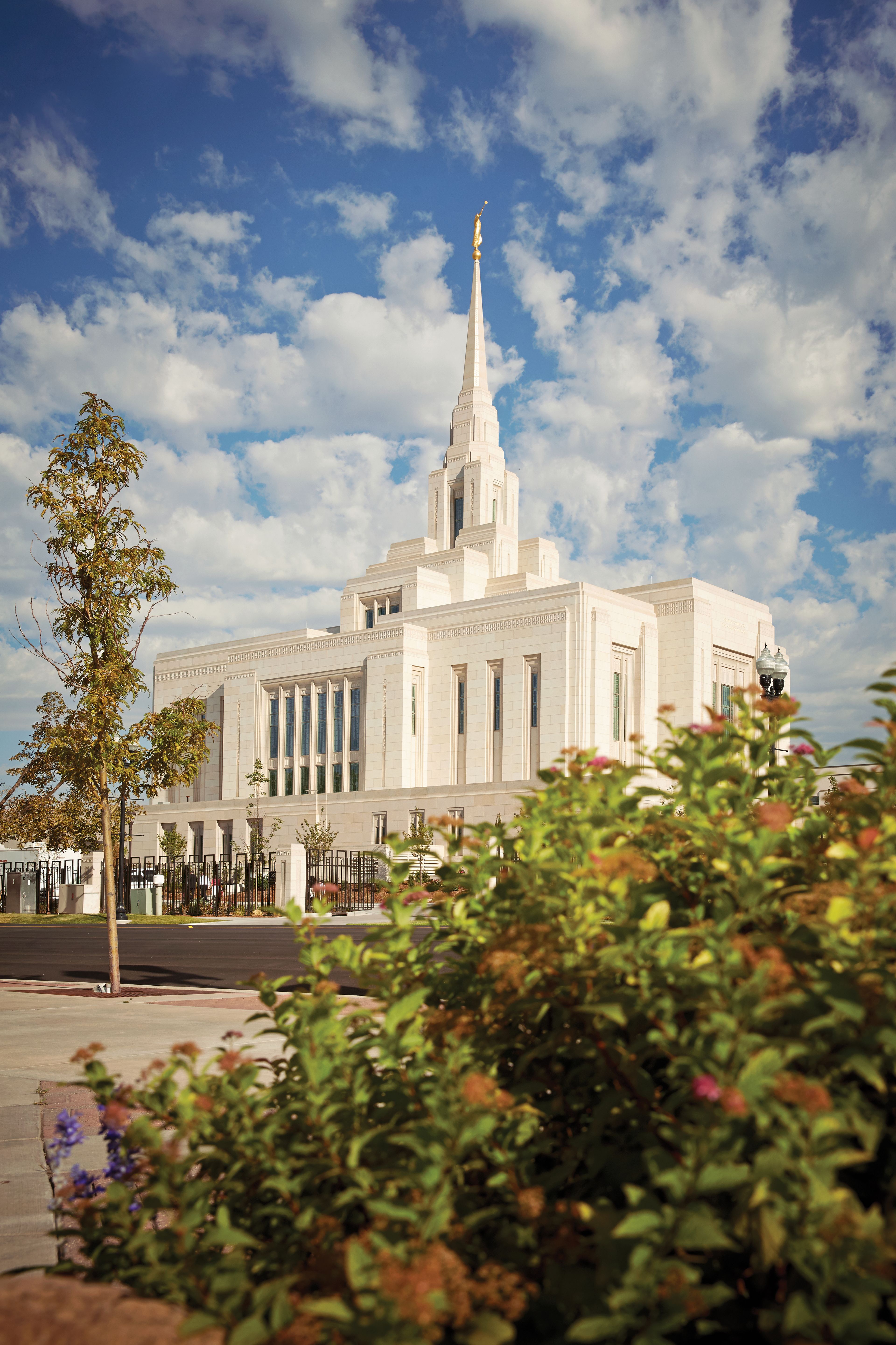 The Ogden Utah Temple side view, including scenery.
