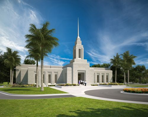 A rendering of the temple in Port-au-Prince, Haiti.