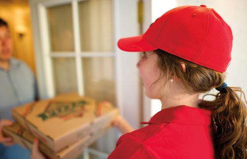 delivering pizza