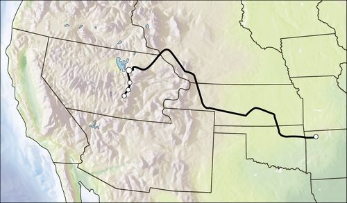 map, Arkansas to California