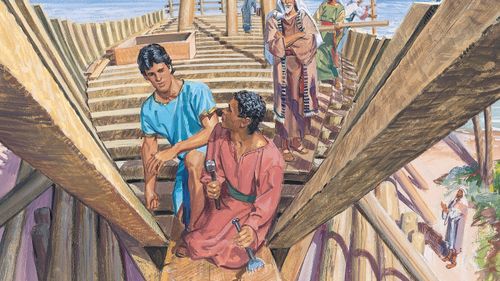 Nephi building a ship