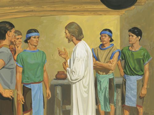 Christ talking to disciples