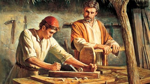 Jesus learning carpentry