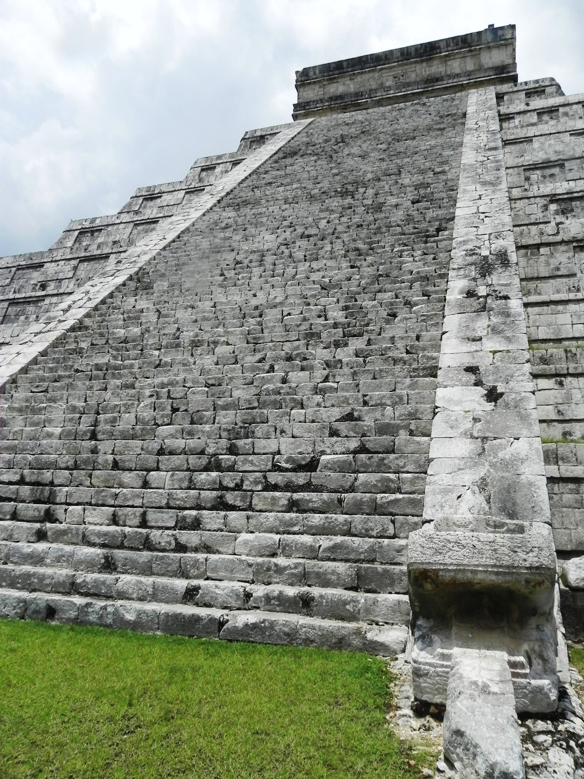 A large stone pyramid in the ancient Mayan city of Chichen Itza.