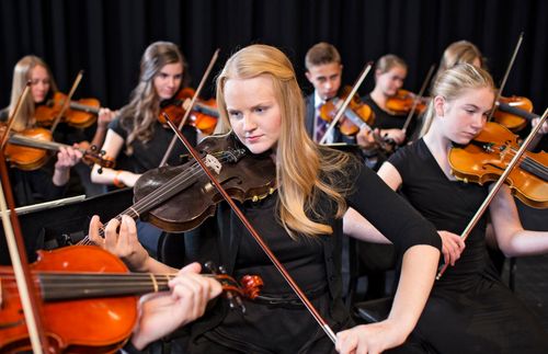 young woman playing violin