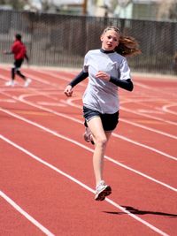 young woman running