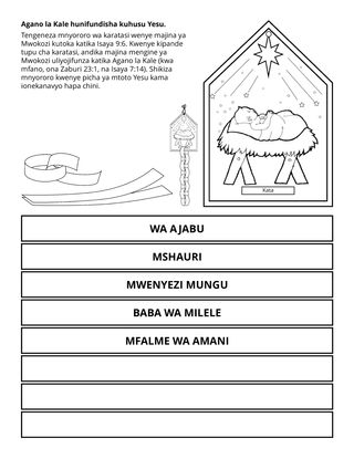 ukurasa wa shughuli: Agano la Kale linanifundisha kuhusu Yesu