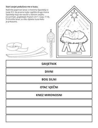 stranica aktivnosti: Stari zavjet podučava me o Isusu.