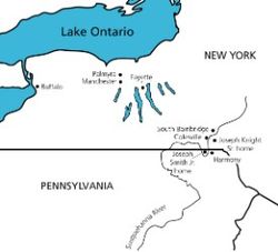 map of New York and Pennsylvania