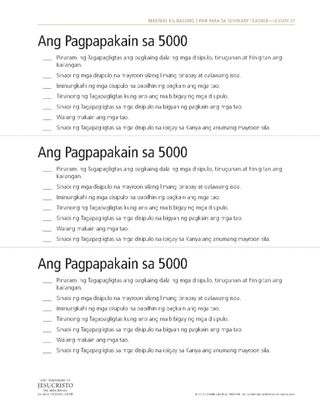 handout, Pagpapakain sa 5000