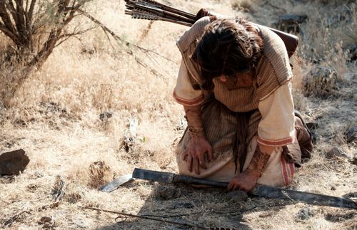 Nephi with his broken bow