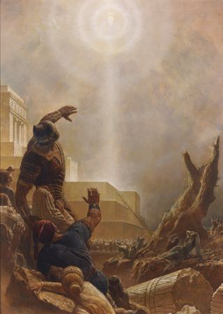 Jesus Christ Appears to the Nephites [Jézus Krisztus megjelenik a nefitáknak]. Készítette: Arnold Friberg