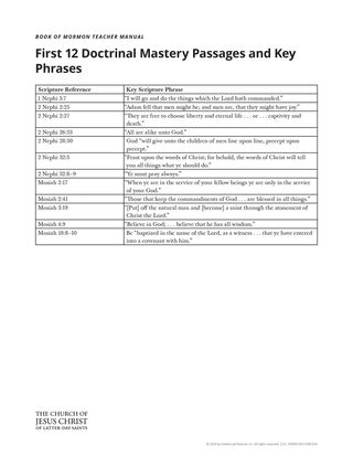 first 12 doctrinal mastery chart