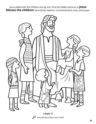 Jesus Blessed the Children coloring page