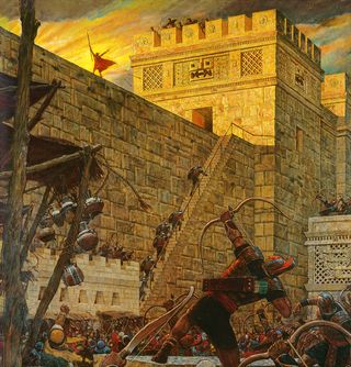 Samuel the Lamanite on the Wall (Samuel the Lamanite Prophesies), by Arnold Friberg