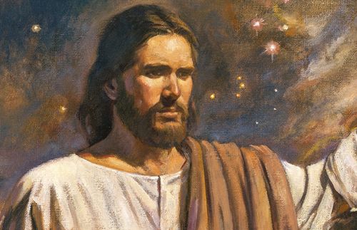 Jesus Christ with stars in background