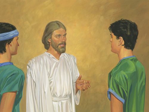 Christ speaking with disciples