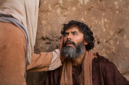 John 9:1–41, Christ speaks with a blind man on the street