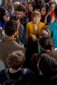 youth standing out in a crowd