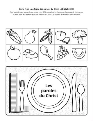 page d’activité : je me ferai « un festin des paroles du Christ »