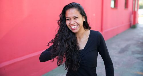 young woman smiling