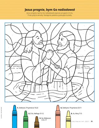 coloring page of Jesus being baptized