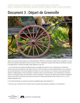 Document 3 : Départ de Greenville