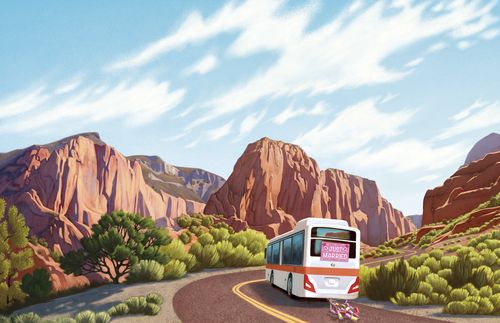 bus driving in Kolob Canyons