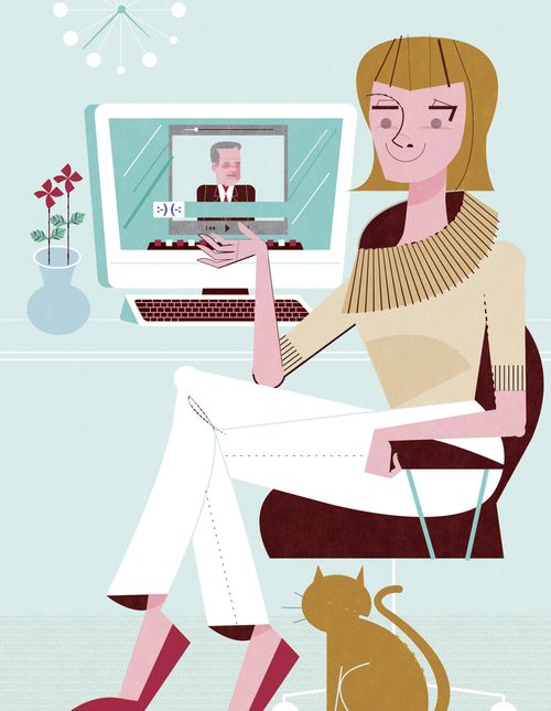 woman with computer