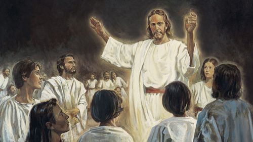 Jesus Christ teaching in the spirit world