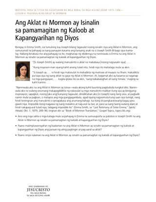 Handout: Ang Aklat ni Mormon ay Isinalin sa pamamagitan ng Kaloob at Kapangyarihan ng Diyos